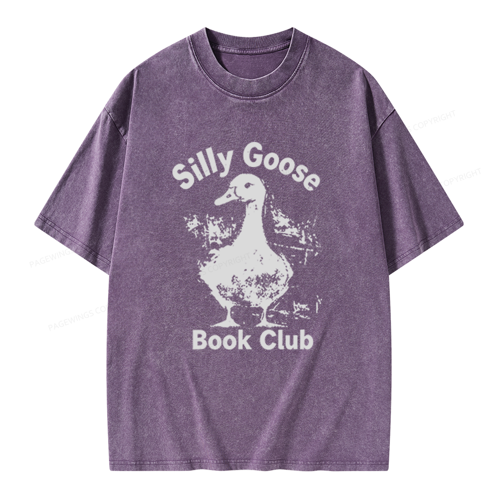Pagewings Silly Goose Book Club Unisex Washed T-shirt
