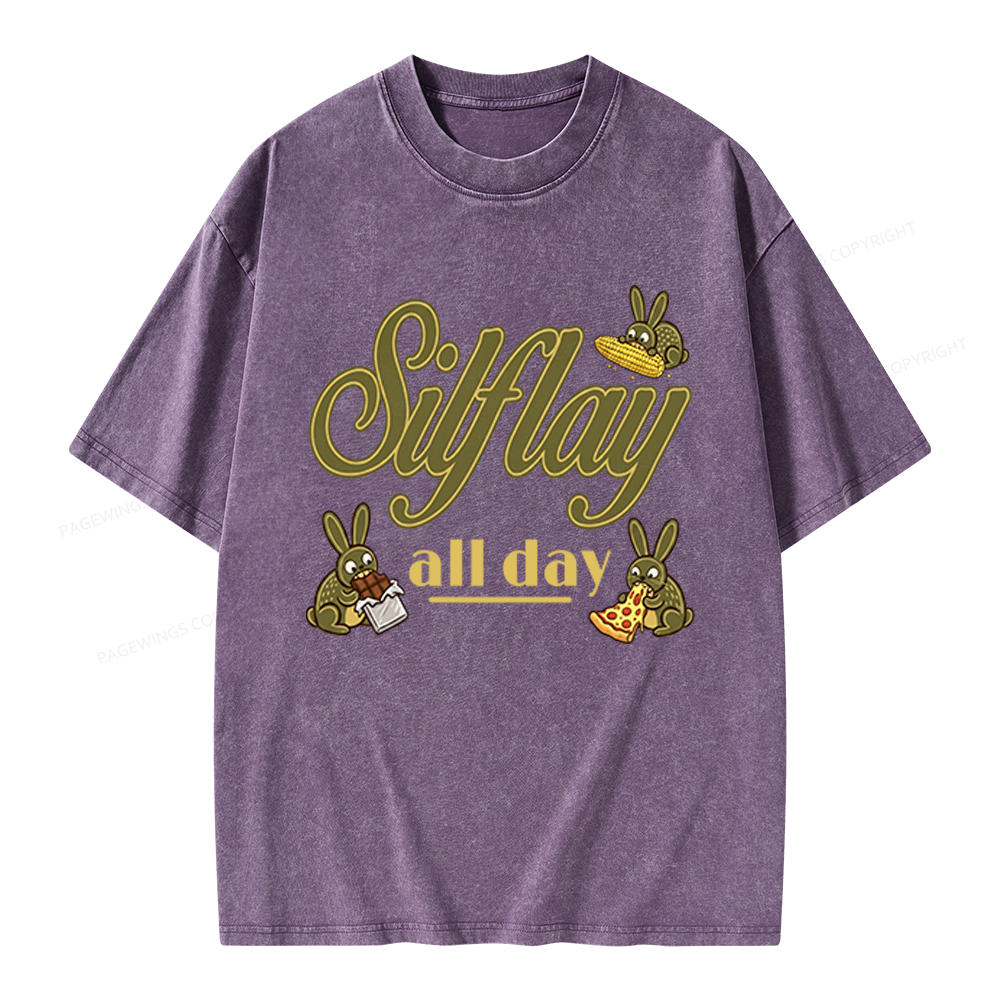 Pagewings Silflay All Day Unisex Washed T-shirt