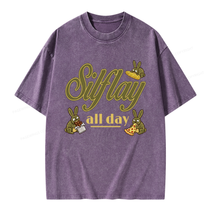 Pagewings Silflay All Day Unisex Washed T-shirt