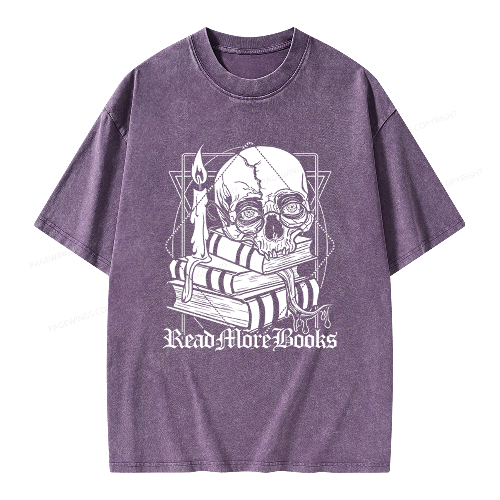 Pagewings Read More Books Unisex Washed T-shirt