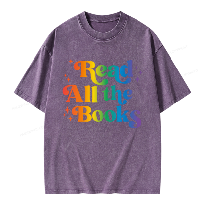 Pagewings Read All the Books Unisex Washed T-shirt