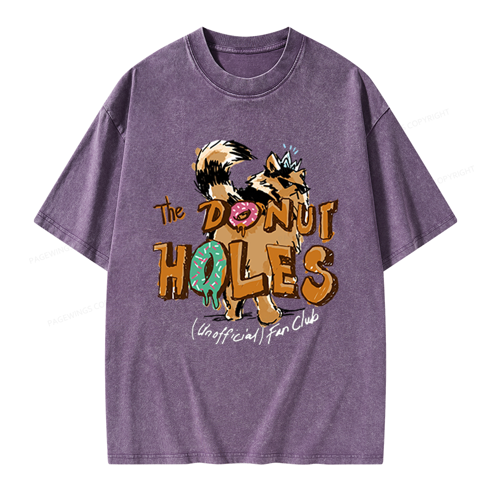 Pagewings Donut Holes Unisex Washed T-shirt