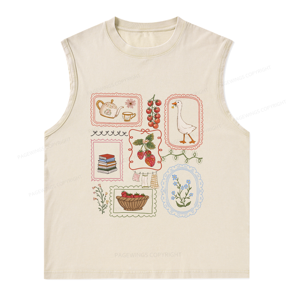Pagewings Book Lover Unisex Washed Tank Top