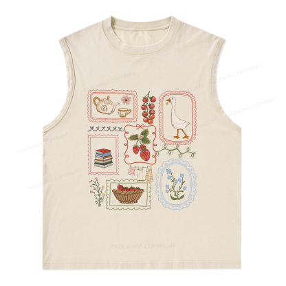 Pagewings Book Lover Unisex Washed Tank Top