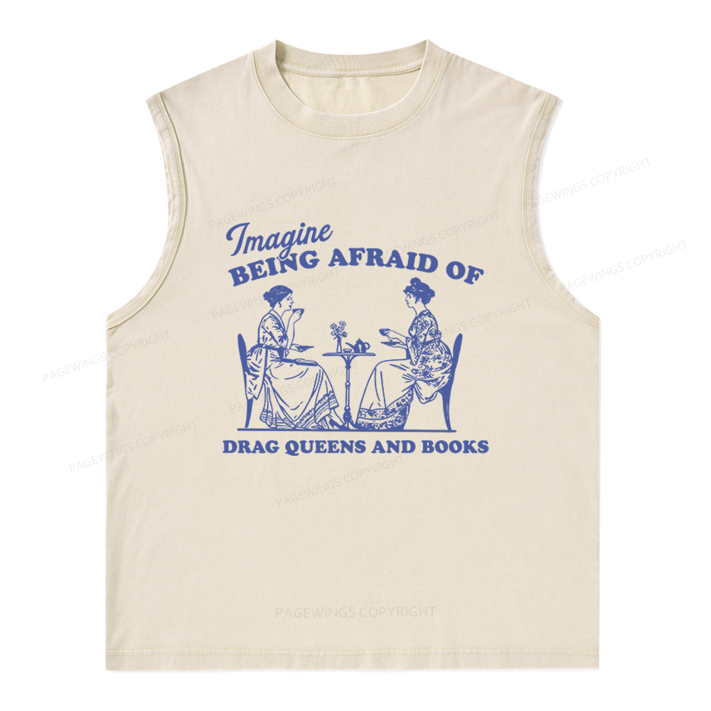 Pagewings Drag Queens Unisex Washed Tank Top