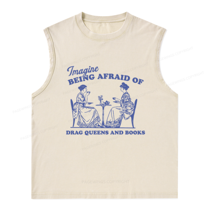 Pagewings Drag Queens Unisex Washed Tank Top