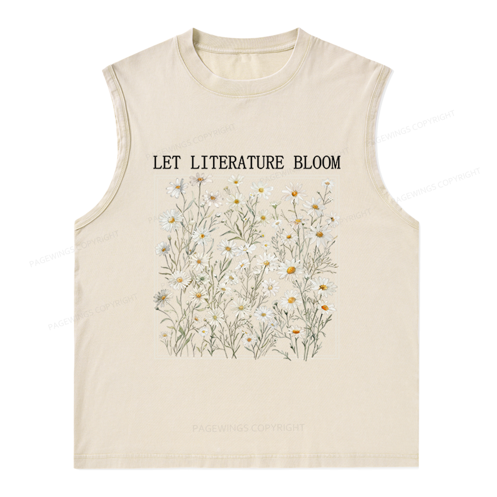 Pagewings Let Literature Bloom Unisex Washed Tank Top
