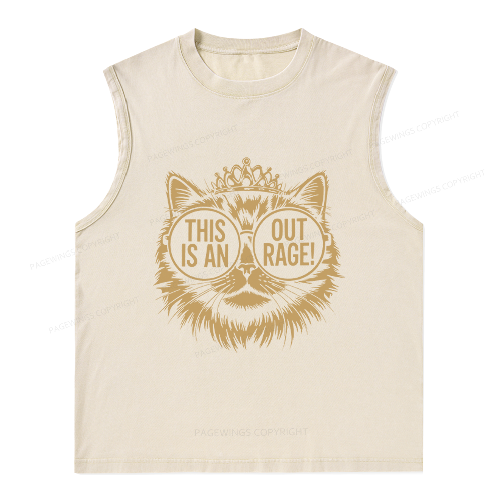 Pagewings This Is An Outrage Unisex Washed Tank Top