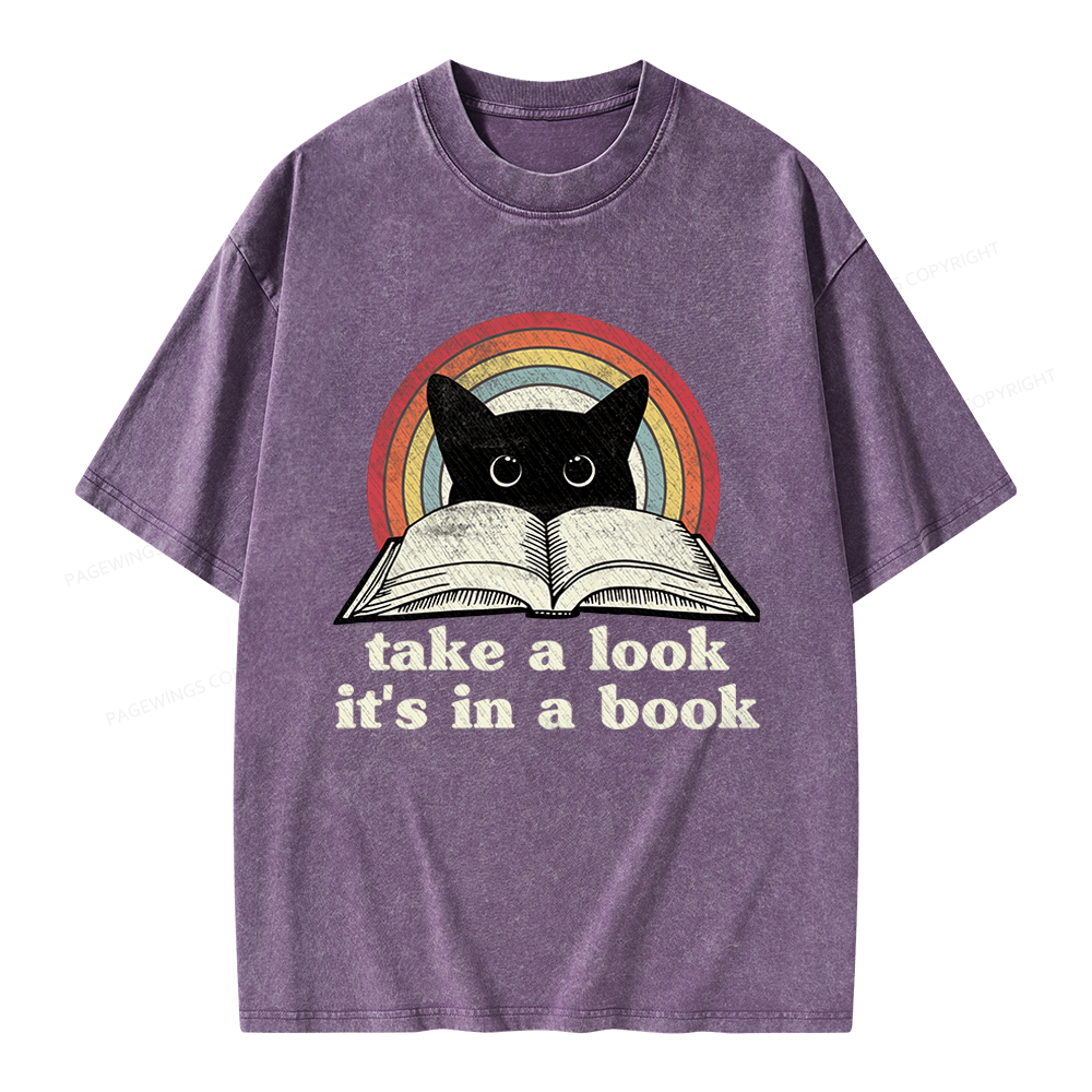 Pagewings Take A Look Its In A Book Unisex Washed T-shirt