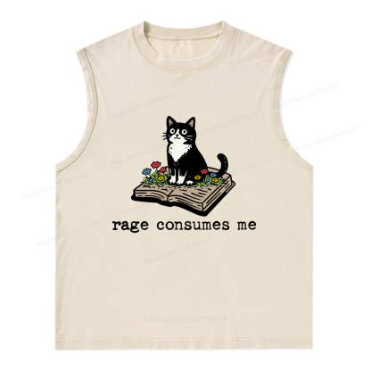 Pagewings Rage Consumes Me Unisex Washed Tank Top
