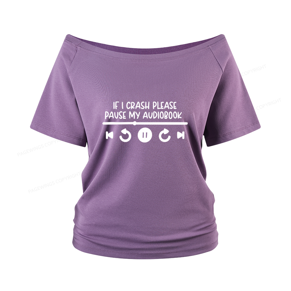 Pagewings Audiobook Women Off Shoulder T-shirts