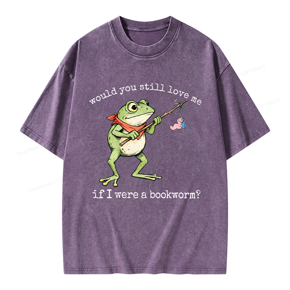 Pagewings If I Were A Bookworm Unisex Washed T-shirt