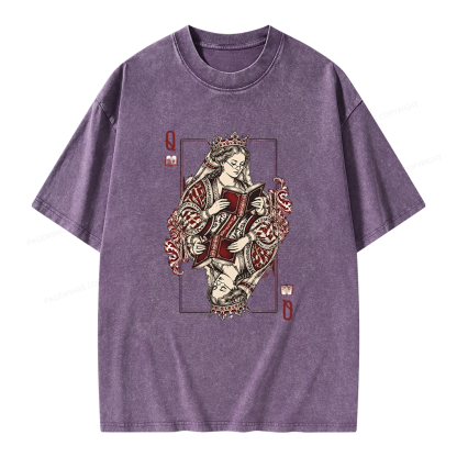 Pagewings Queen of Books Unisex Washed T-shirt