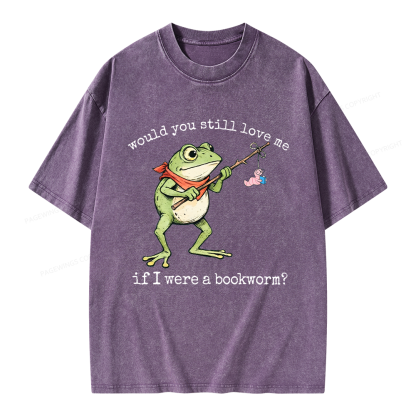 Pagewings If I Were A Bookworm Unisex Washed T-shirt
