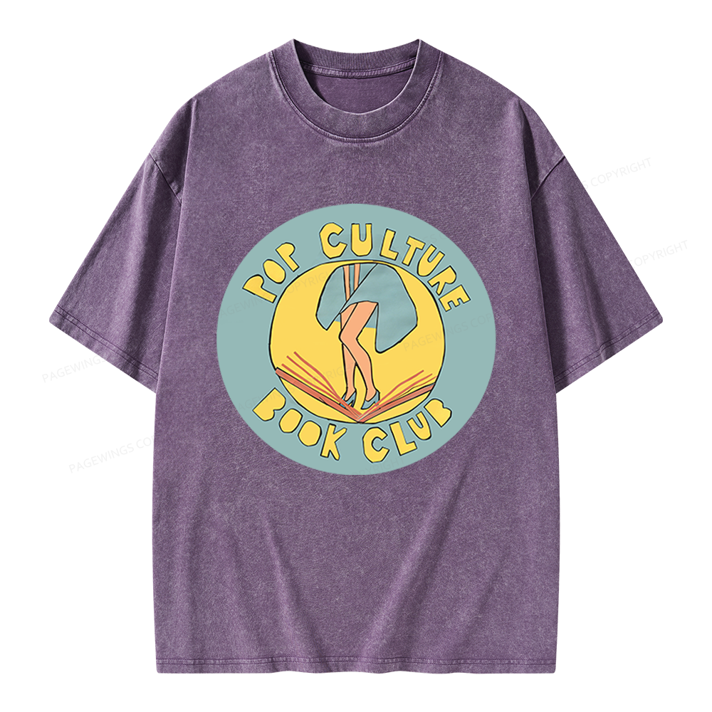 Pagewings Pop Culture Book Club Unisex Washed T-shirt
