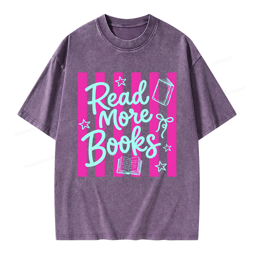 Pagewings Read More Book Unisex Washed T-shirt