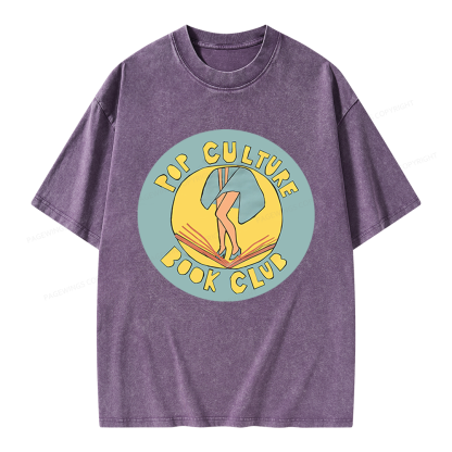 Pagewings Pop Culture Book Club Unisex Washed T-shirt