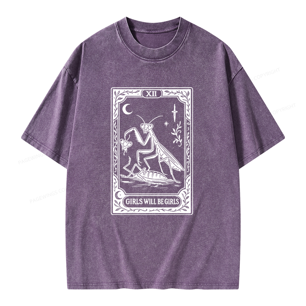 Pagewings Girls Will Be Girls Unisex Washed T-shirt