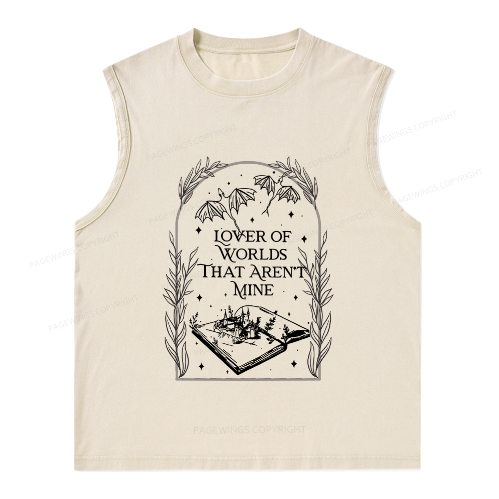 Pagewings Fantasy Reader Unisex Washed Tank Top