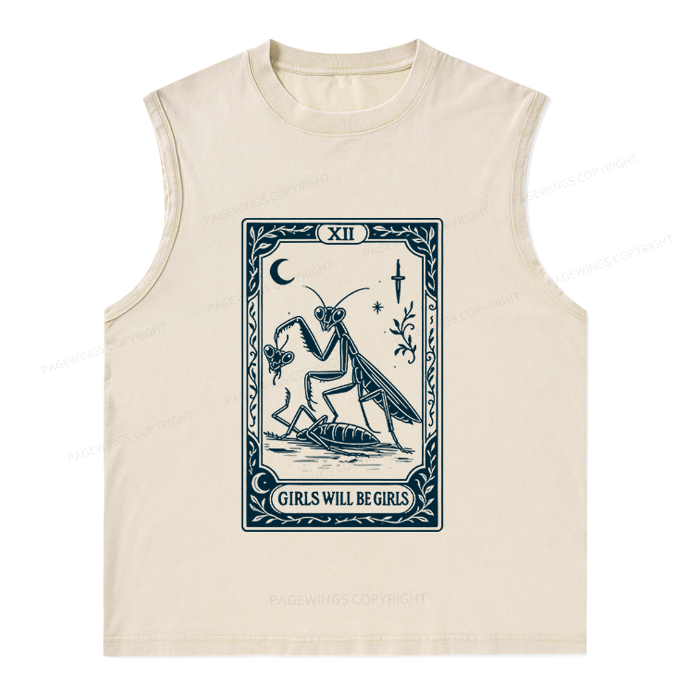 Pagewings Girls Will Be Girls Unisex Washed Tank Top