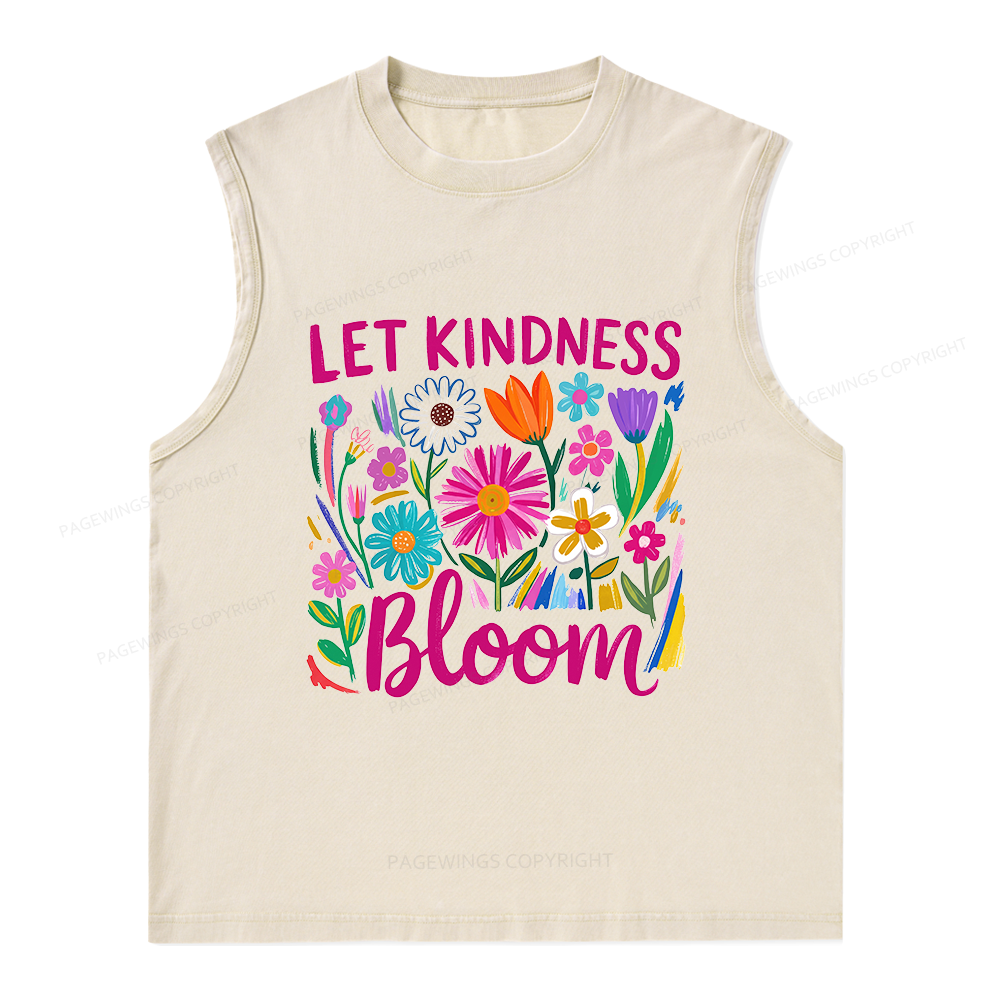 Pagewings Let Kindness Bloom Unisex Washed Tank Top