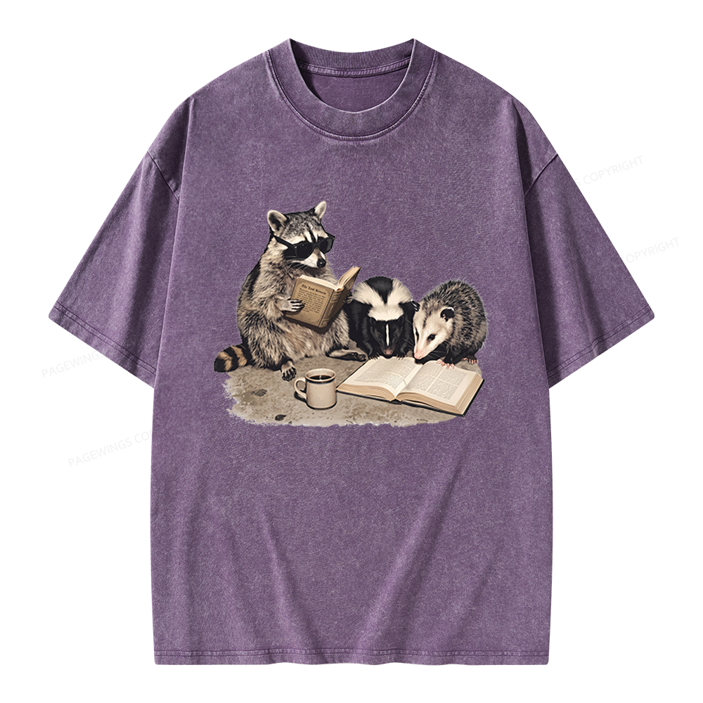 Pagewings Trash Book Club Unisex Washed T-shirt