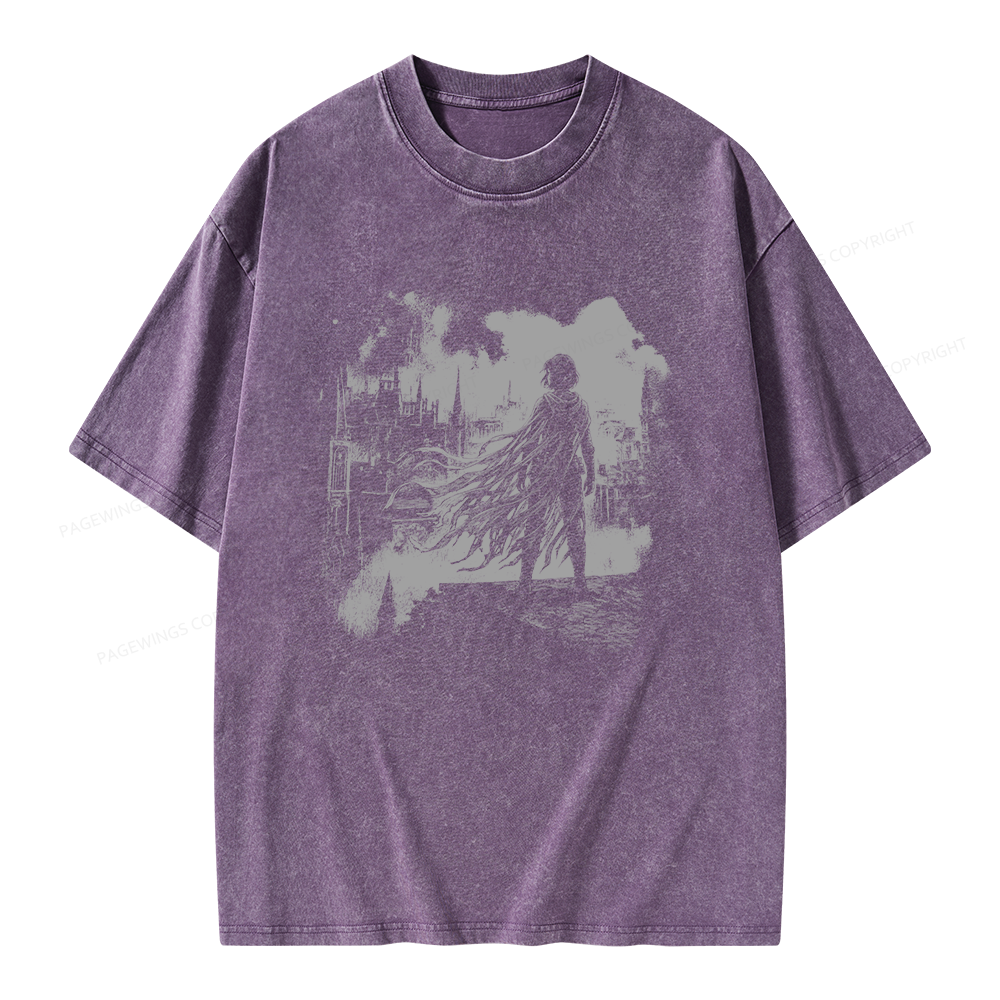 Pagewings Retro Fantasy Unisex Washed T-shirt