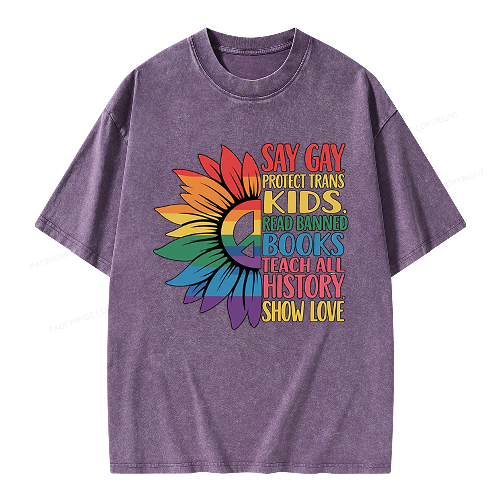 Pagewings Pride Month Unisex Washed T-shirt