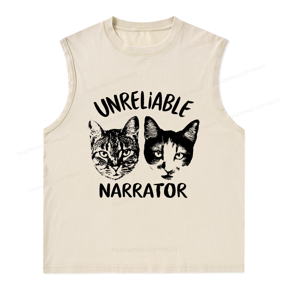Pagewings Unreliable Narrator Unisex Washed Tank Top