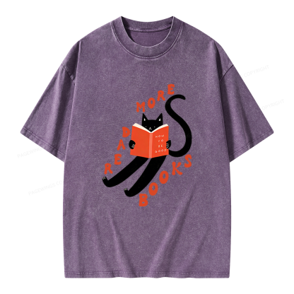 Pagewings Read More Books Unisex Washed T-shirt