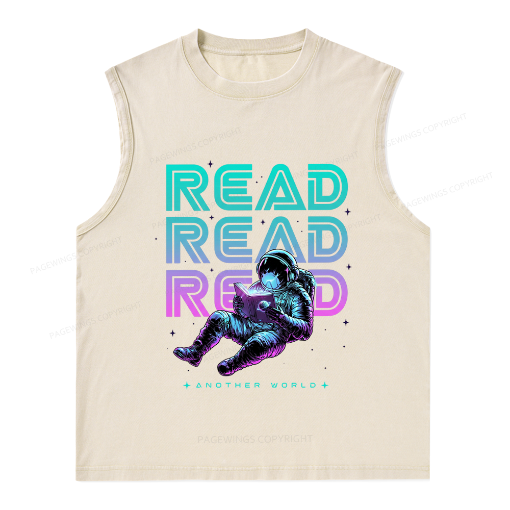Pagewings Read Another World Unisex Washed Tank Top