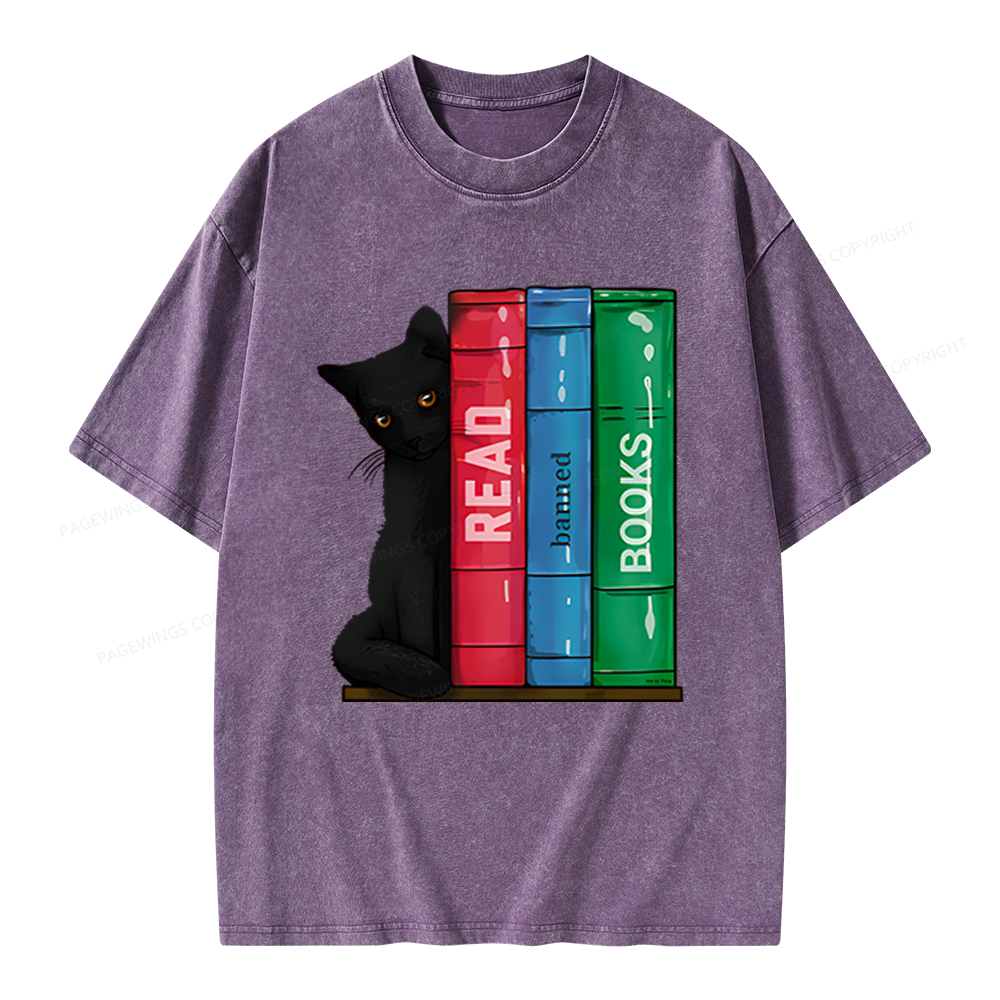 Pagewings Read Banned Books Unisex Washed T-shirt