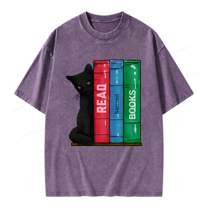 Pagewings Read Banned Books Unisex Washed T-shirt