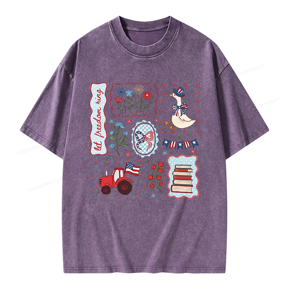 Pagewings Independence Day Unisex Washed T-shirt