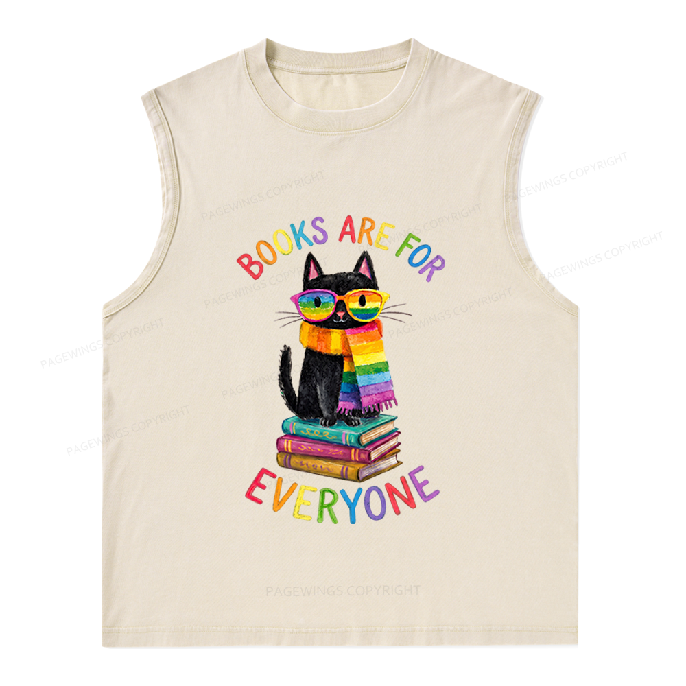 Pagewings Books Are For Everyone Unisex Washed Tank Top