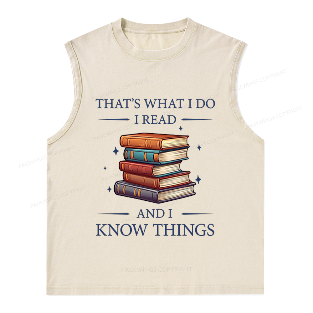 Pagewings Book Nerd Unisex Washed Tank Top