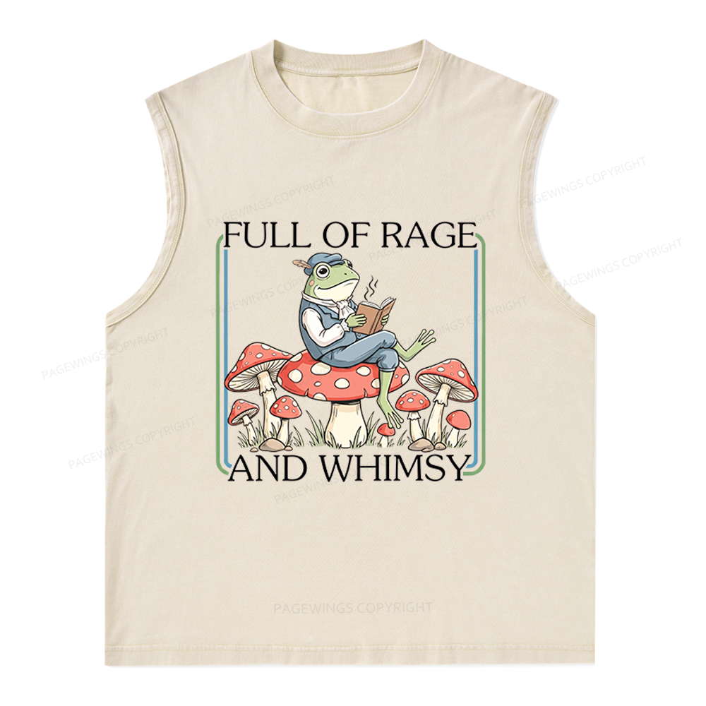 Pagewings Full Of Rage and Whimsy Unisex Washed Tank Top