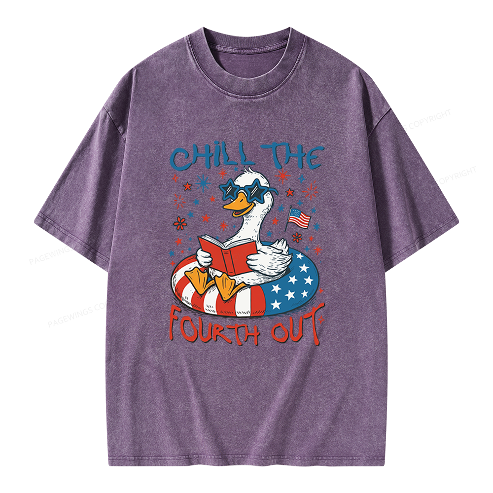 Pagewings Funny Patriotic Goose Unisex Washed T-shirt