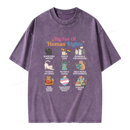 Pagewings Big Fan Of Human Rights Unisex Washed T-shirt