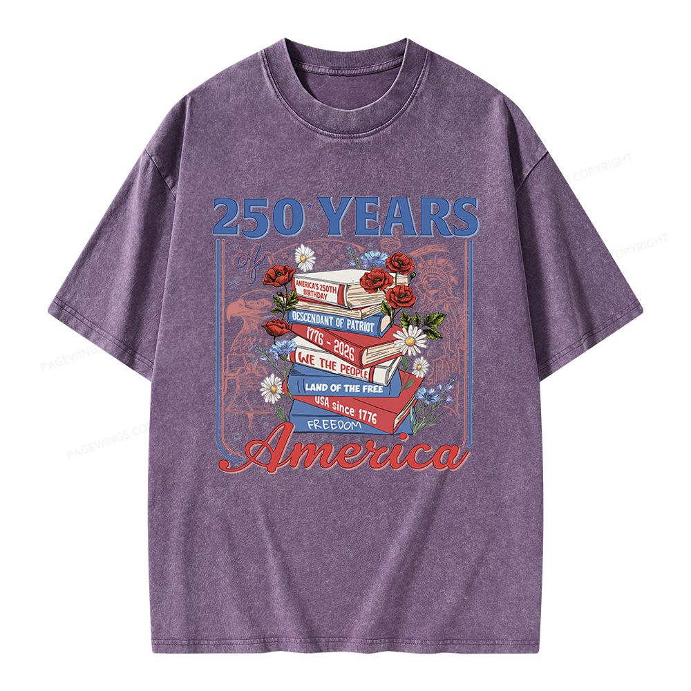 Pagewings Patriotic Reader Unisex Washed T-shirt