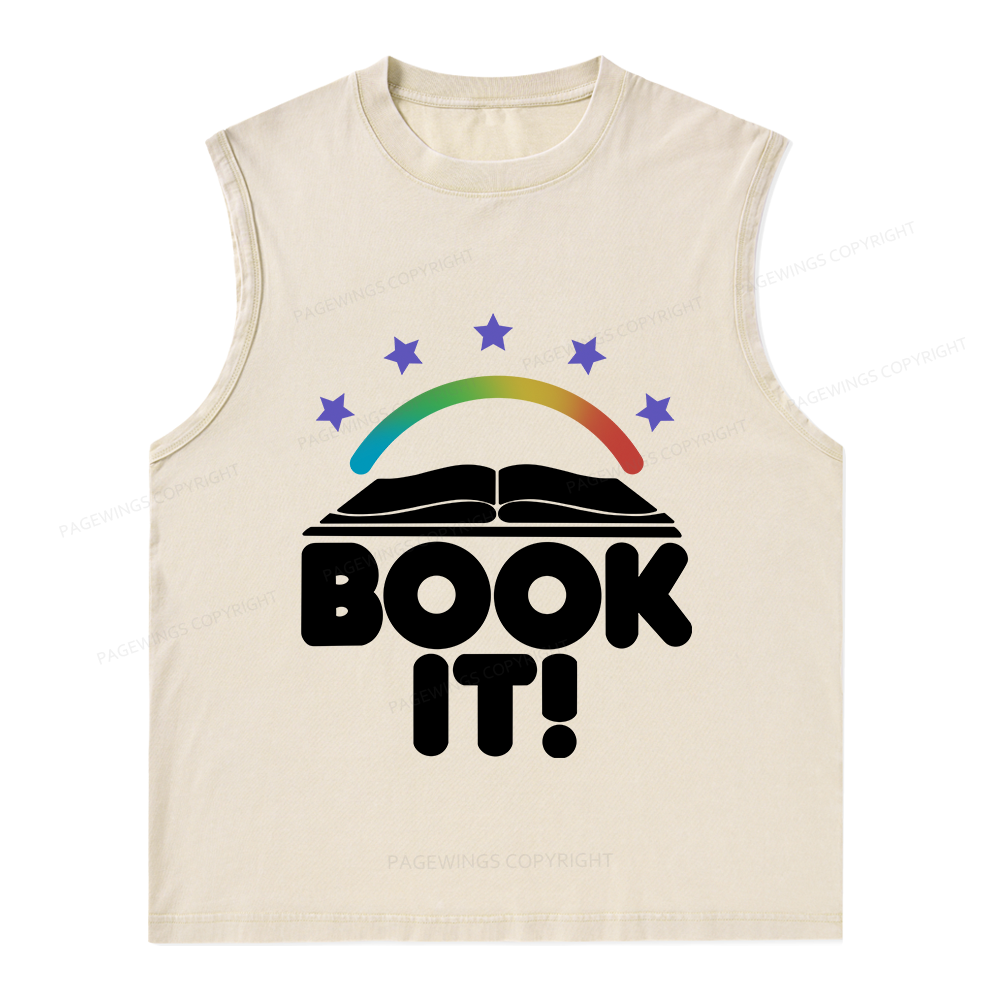 Pagewings Book It Unisex Washed Tank Top