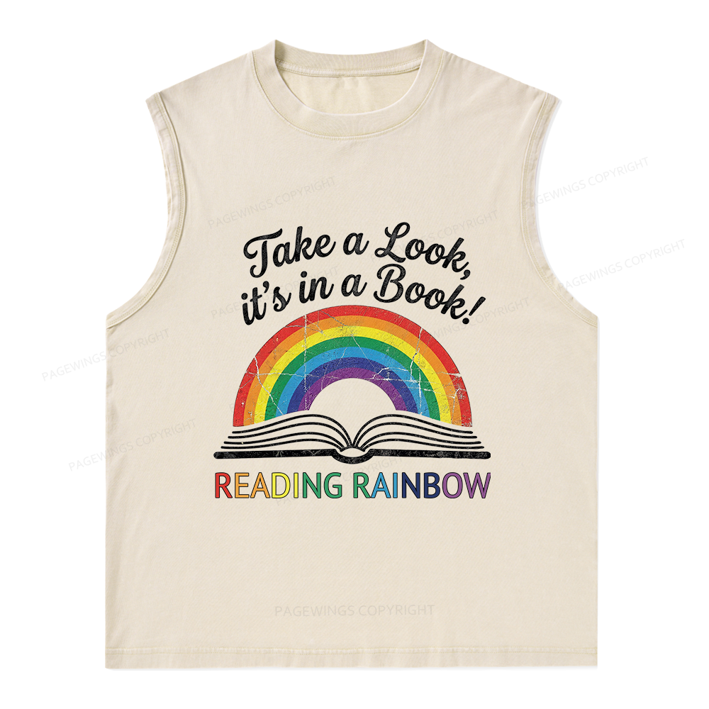 Pagewings Take A Look It's In A Book Unisex Washed Tank Top