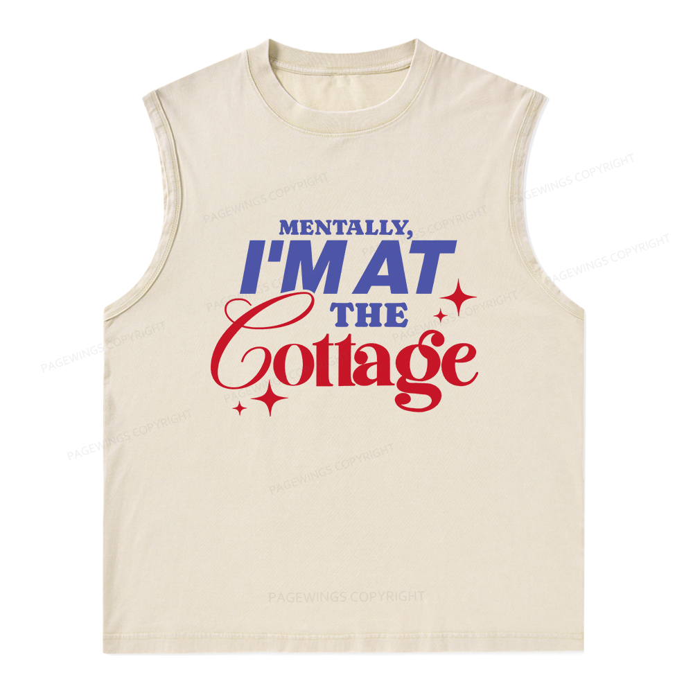 Pagewings  I'm at the Cottage Unisex Washed Tank Top