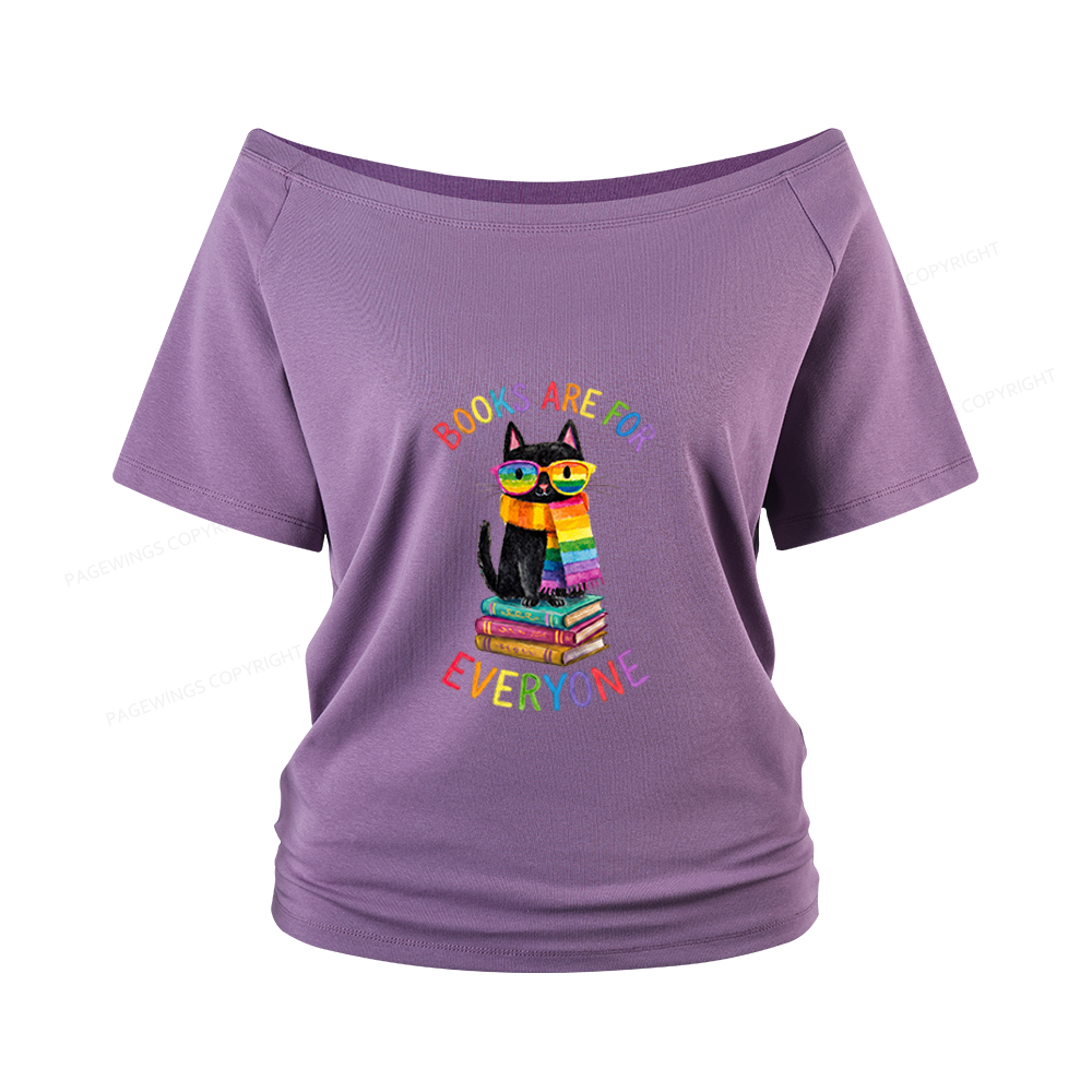Pagewings Books Are For Everyone Women Off Shoulder T-shirts