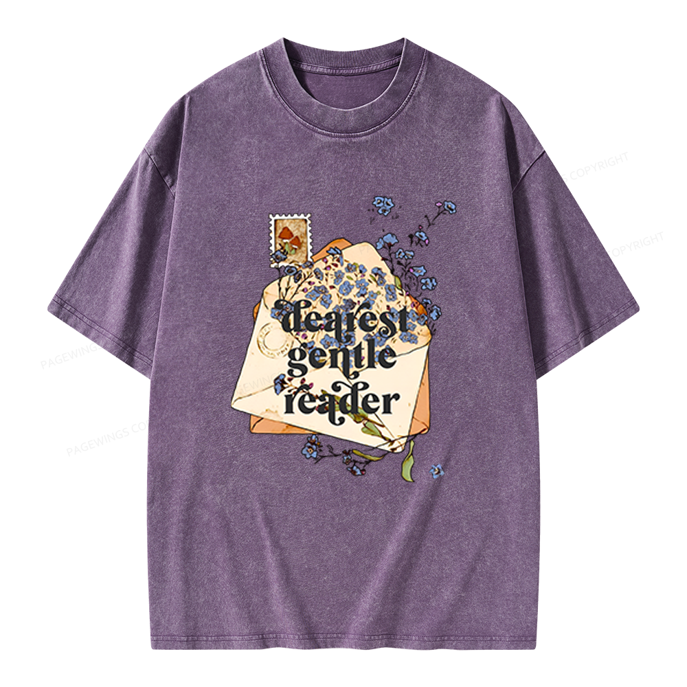Pagewings Dearest Gentle Reader Unisex Washed T-shirt