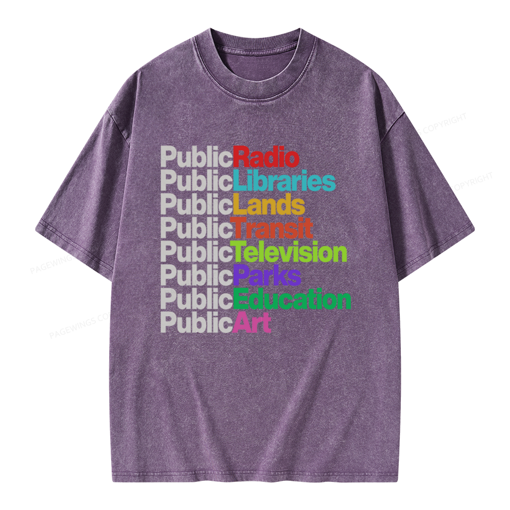 Pagewings Public Libraries Unisex Washed T-shirt