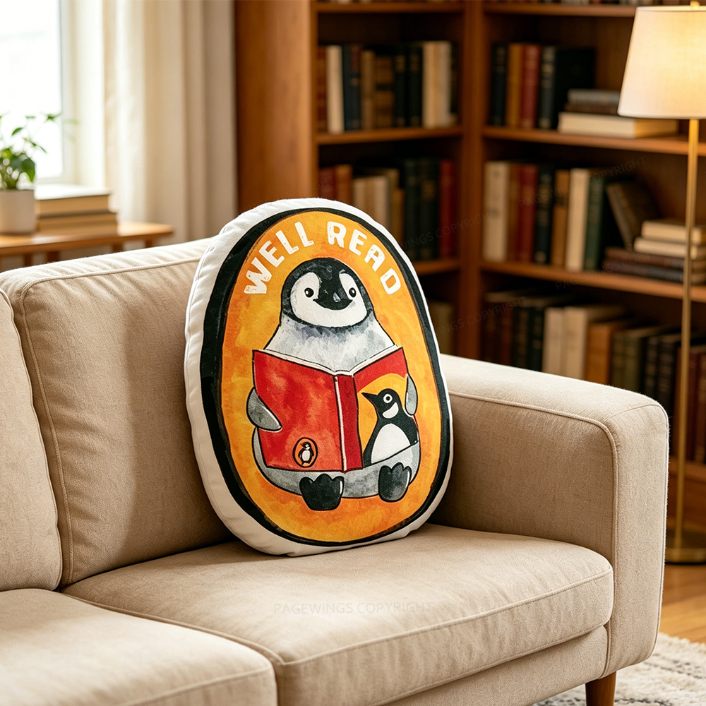 Pagewings Well Read Shaped Throw Pillow