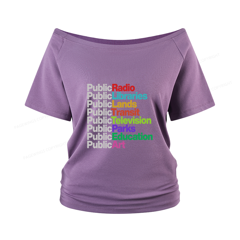 Pagewings Public Libraries Women Off Shoulder T-shirts
