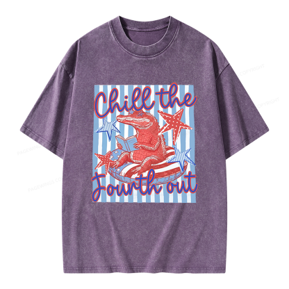 Pagewings Chill The Fourth Out Unisex Washed T-shirt