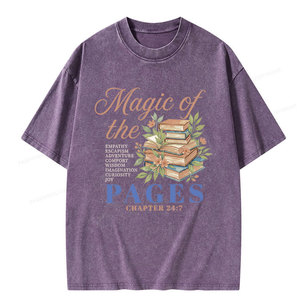 Pagewings Magic Of The Pages Unisex Washed T-shirt